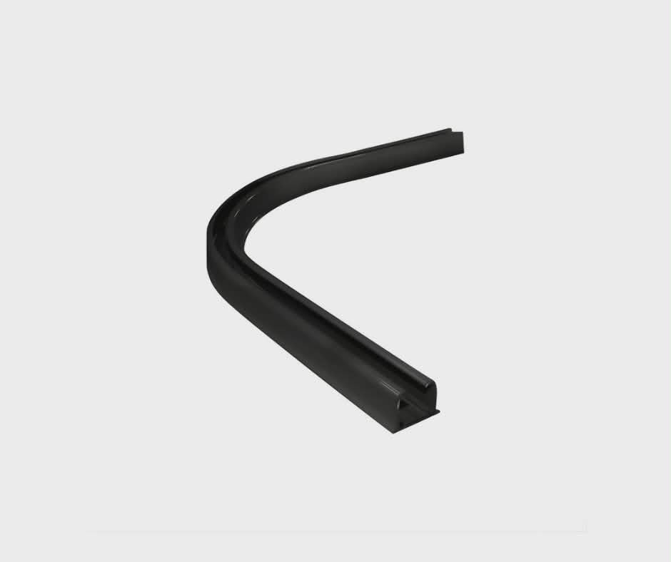 Łuk szyny MS1 90st. w poziomie, całk.dł.szyny 50cm, czarny